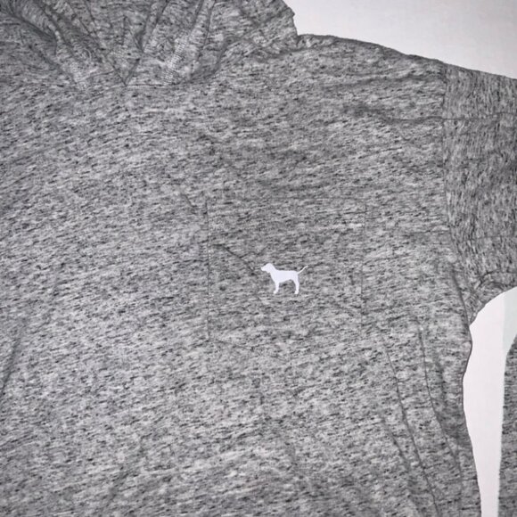 Victoria Secret PINK Small Lightweight Heather Gray 1 Pocket Hoodie Pullover (K) - Picture 5 of 7